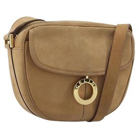Céline Borsa a Spalla in Pelle Beige Oro Auth BAZ624A