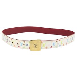 LOUIS VUITTON Multicolor LV Cut Gürtel Weiß M9682W Auth BA11744A