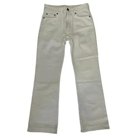Vaqueros Saint Laurent de mezclilla blanca de algodón