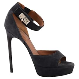 Sandali Platform Shark Lock Givenchy Camoscio Blu Navy