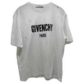 T-shirt Givenchy Distressed Bianca in Cotone
