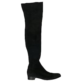Botas altas de ante Prada negras