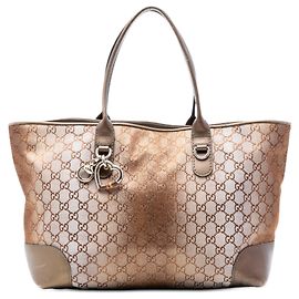Gucci Braune GG Lurex Herz Bit Tote