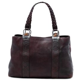 Gucci Braune Guccissima Besetzte Leder Bamboo Libeccio Tote
