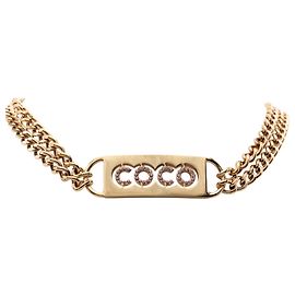 Doppelkette mit Coco-Strass CC vergoldet von Chanel