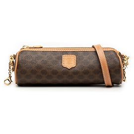 Céline Celine Braune Macadam-beschichtete Canvas Umhängetasche