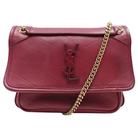 BORSA A MANO SAINT LAURENT NIKI BABY 633160 IN PELLE ROSSA CON TRACOLLA