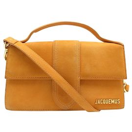 BORSA JACQUEMUS LE GRAND BAMBINO IN PELLE SUEDE ARANCIONE CON TRACOLLA