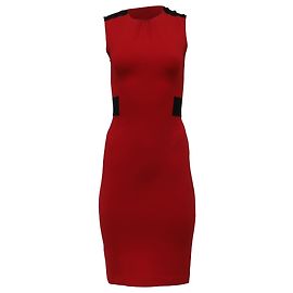 Abito midi aderente senza maniche in lana rossa di Diane Von Furstenberg