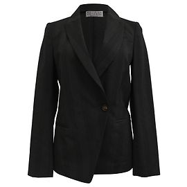 Gestreifter Blazer von Brunello Cucinelli mit Taschen aus schwarzer Wolle