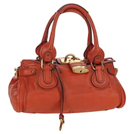 Chloé Borsa a mano Chloe Paddington in pelle arancione argento oro Auth BAZ691V