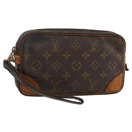 LOUIS VUITTON Clutch Marly Dragonne PM Monogram M51827 LV Auth BA11753