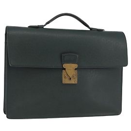 LOUIS VUITTON Cartella Kourad in Taiga Borsa da Lavoro Épicea T16786 LV Auth ka3586