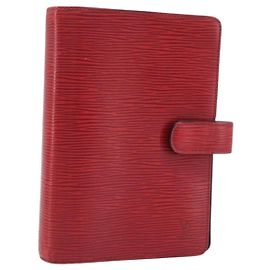 CUBIERTA DE AGENDA MM LOUIS VUITTON Epi Roja R20047 LV Auth mr2194