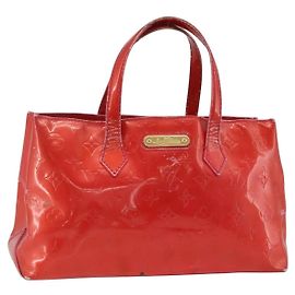 LOUIS VUITTON Bolsa de Mão Wilshire PM Monogram Vernis Rose Pop M93643 Auth ARZ840