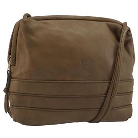 LOEWE Borsa a Spalla Anagram Pelle Marrone Auth 166780