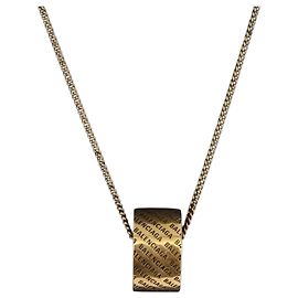 BALENCIAGA Necklace metal Gold Auth am11164V
