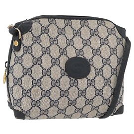Gucci Borsa a Spalla GG Supreme in PVC Navy Gold 007 58 0093 Auth SW2206