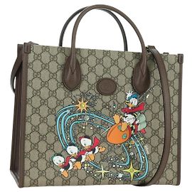 GUCCI GG Supreme Colaboração Donald Disney PVC 2way Bege 648134 Auth BAZ859SM