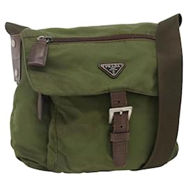 Borsa a Spalla PRADA in Nylon Verde Argento Autentica bs34328