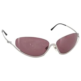 CHANEL COCO Mark Sonnenbrille aus Metall in Silberton 4004 CC Auth BAZ737
