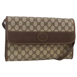 Gucci Borsa a Spalla GG Supreme PVC Beige Oro 004 58 0264 Auth BAZ182