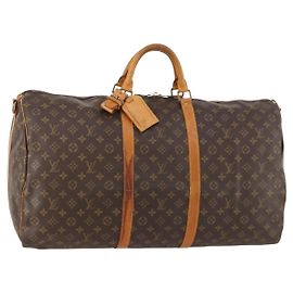 LOUIS VUITTON Bolsa Boston Monogram Keepall Bandouliere 60 M41412 LV Auth 173451