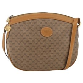 Gucci Borsa a Spalla Micro GG Supreme PVC Beige Oro 007 87 0096 Auth ka3457
