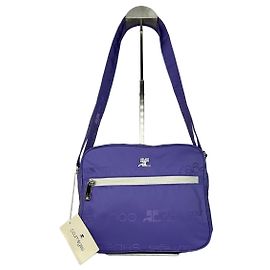 Borsa in poliestere monogramma multiway Courreges vintage viola nuova con etichetta
