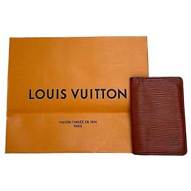 Portacarte vintage in pelle EPI Louis Vuitton marrone