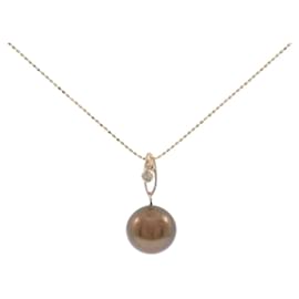 Autre Marque Collana in perla nera di Tahiti in oro rosa K18