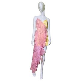Vestido Rotate Birger Christensen Rosa Amarillo Viscosa