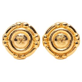 Orecchini a clip placcati in oro Chanel Coco Mark