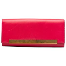 Clutch Lutetia in pelle di vitello liscia rosa di Saint Laurent