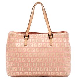 Fendi Pink Zucchino Canvas Tote
