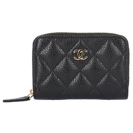 Chanel Classic Zip Coin Purse in Black Grained Calfskin