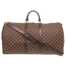 Borsa a Tracolla Keepall 55 Damier Louis Vuitton Marrone