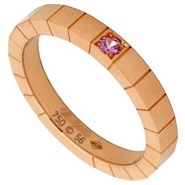 Anello Cartier Lanieres in oro rosa con zaffiro rosa
