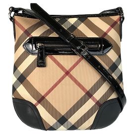 Borsa a spalla in pelle verniciata PVC con motivo check Burberry