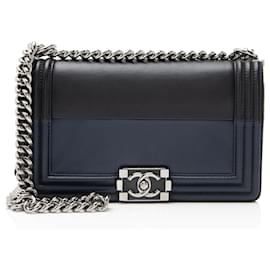 Chanel Bicolor Calfskin Old Medium Boy Bag