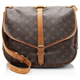 Bolsa mensageiro Saumur 35 em lona monograma vintage Louis Vuitton