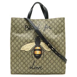 Borsa tote 2WAY Gucci GG Supreme con stampa ape
