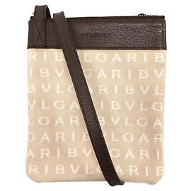 Bulgari Borsa a spalla Logo Mania in tela/pelle Bvlgari