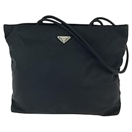 Borsa Tote in nylon tessuto con logo triangolare Prada