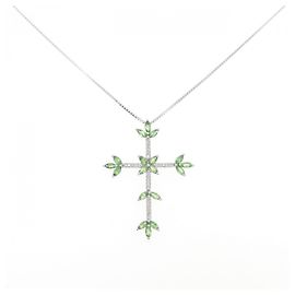 Autre Marque Collana in diamante e granato Au750