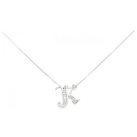 Autre Marque Colar de diamante inicial K em ouro branco Au750