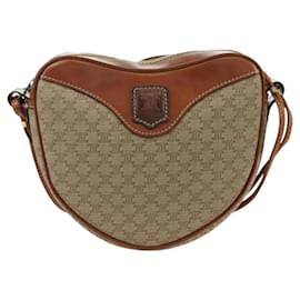 Celine Vintage Macadam Schultertasche aus Canvas und Leder - Céline