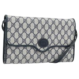 Gucci Borsa a Spalla GG Supreme PVC Navy Gold Auth ka3462