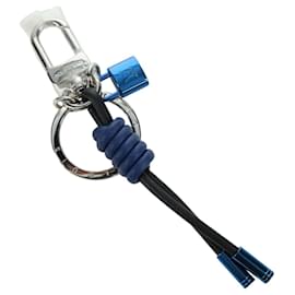 LOUIS VUITTON Porte Cles Knot Lock Charm Leather Blue M61713 LV Auth SW2312M - Louis Vuitton