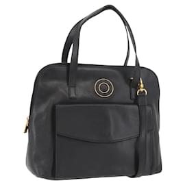 Céline Borsa a mano CELINE Circle in pelle 2 in 1 nera e oro Auth YKZ085